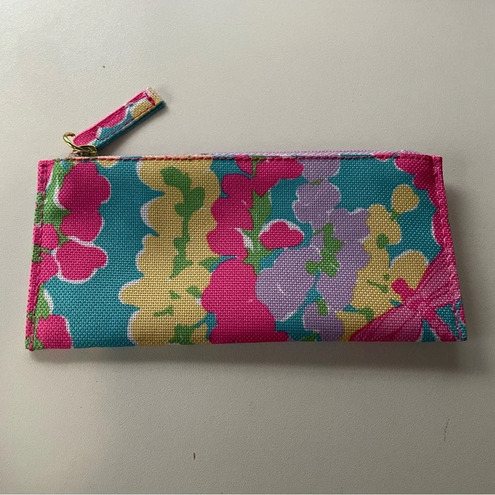 Lilly Pulitzer Estée Lauder Travel Cosmetic Bag Set Floral Pink and Green - Picture 4 of 7